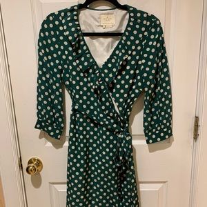 Kate Spade Daniella Polka Dot Silk Wrap Dress